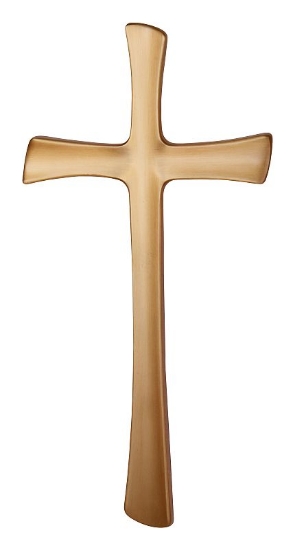 Obrázek K02525 Křížek tvarovaný plochý 25x12,5, bronz