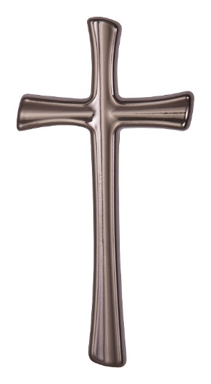 Obrázek K02313 Křížek tvarovaný plochý 13x6,5, černé zlato